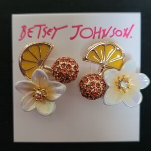 Betsey Johnson Lemon Floral Earrings